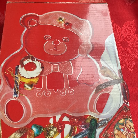 Vintage Mikasa Crystal Christmas Teddy Bear platter - Picture 2 of 8